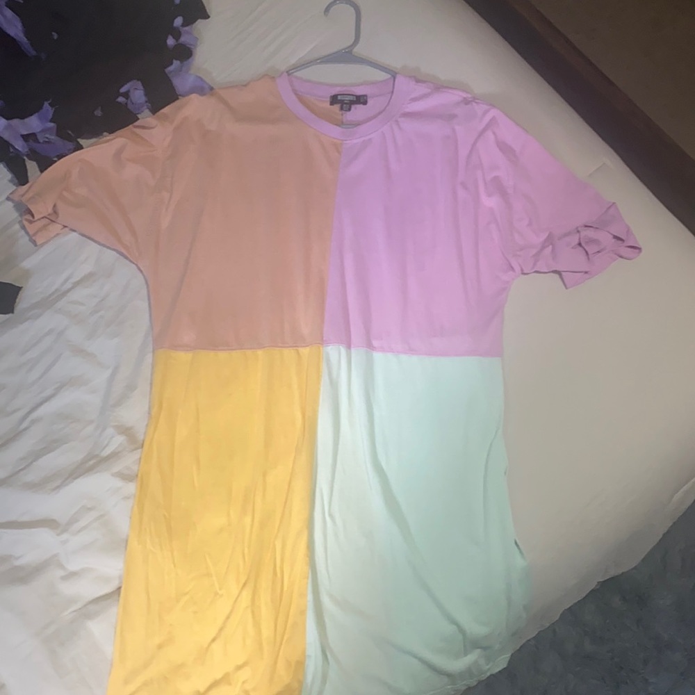 colorblock tshirt dress